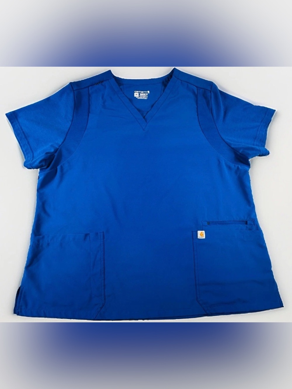 Carhartt Force Scrub Top Women's 2XL Royal Blue Modern Fit V-Neck Uniform C13210